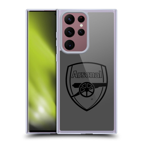 Arsenal FC Crest 2 Black Logo Soft Gel Case for Samsung Galaxy S22 Ultra 5G