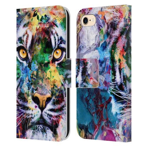 Riza Peker Animal Abstract Abstract Tiger Leather Book Wallet Case Cover For Apple iPhone 7 / 8 / SE 2020 & 2022