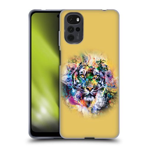 Riza Peker Animal Abstract Abstract Tiger Soft Gel Case for Motorola Moto G22