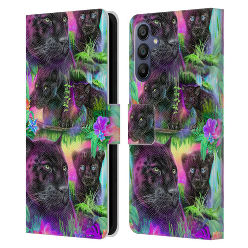 Sheena Pike Big Cats Daydream Panthers Leather Book Wallet Case Cover For Samsung Galaxy A15