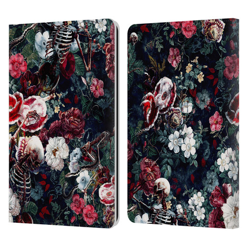 Riza Peker Skulls 9 Skeletal Bloom Leather Book Wallet Case Cover For Amazon Kindle Paperwhite 1 / 2 / 3