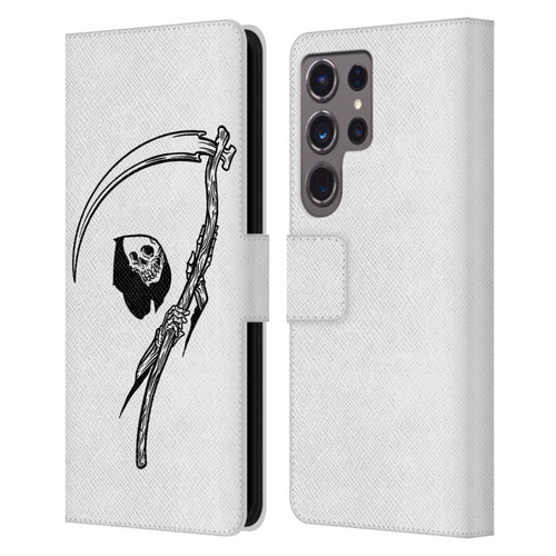 Matt Bailey Art Negative Reaper Leather Book Wallet Case Cover For Samsung Galaxy S24 Ultra 5G