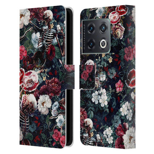 Riza Peker Skulls 9 Skeletal Bloom Leather Book Wallet Case Cover For OnePlus 10 Pro