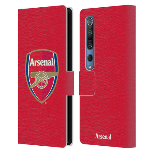 Arsenal FC Crest 2 Full Colour Red Leather Book Wallet Case Cover For Xiaomi Mi 10 5G / Mi 10 Pro 5G
