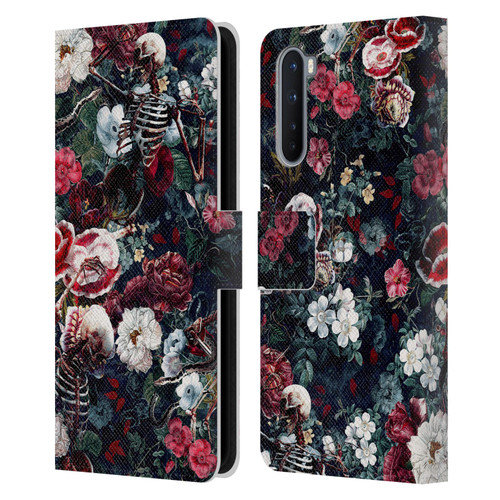 Riza Peker Skulls 9 Skeletal Bloom Leather Book Wallet Case Cover For OnePlus Nord 5G