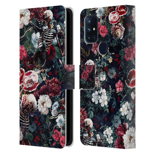 Riza Peker Skulls 9 Skeletal Bloom Leather Book Wallet Case Cover For OnePlus Nord N10 5G