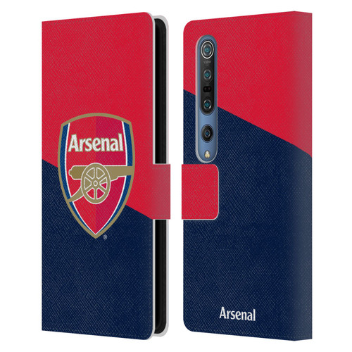 Arsenal FC Crest 2 Red & Blue Logo Leather Book Wallet Case Cover For Xiaomi Mi 10 5G / Mi 10 Pro 5G