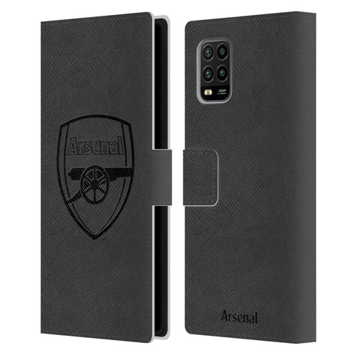 Arsenal FC Crest 2 Black Logo Leather Book Wallet Case Cover For Xiaomi Mi 10 Lite 5G