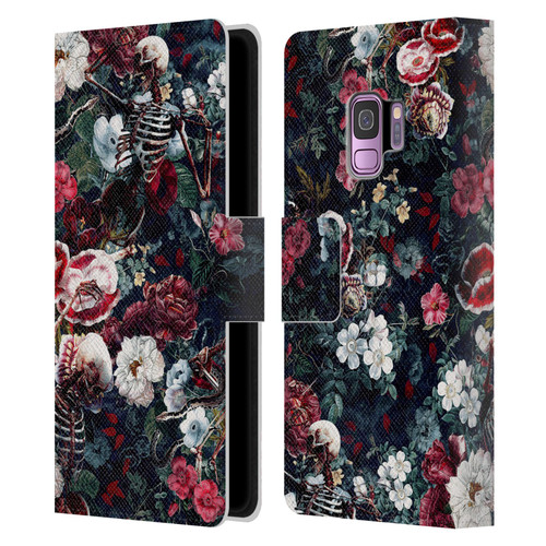Riza Peker Skulls 9 Skeletal Bloom Leather Book Wallet Case Cover For Samsung Galaxy S9