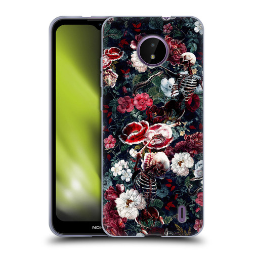 Riza Peker Skulls 9 Skeletal Bloom Soft Gel Case for Nokia C10 / C20