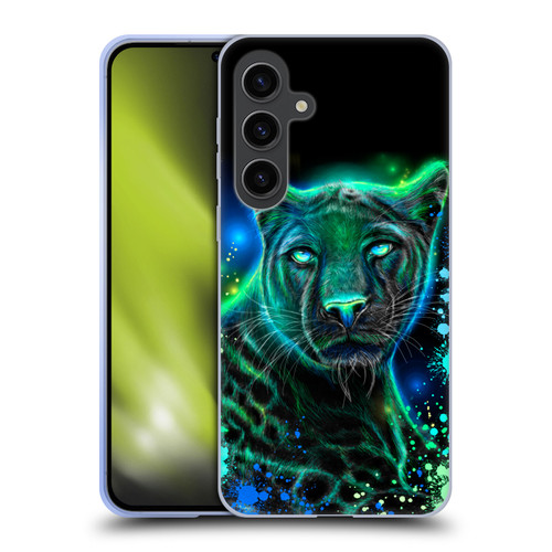 Sheena Pike Big Cats Neon Blue Green Panther Soft Gel Case for Samsung Galaxy S24+ 5G