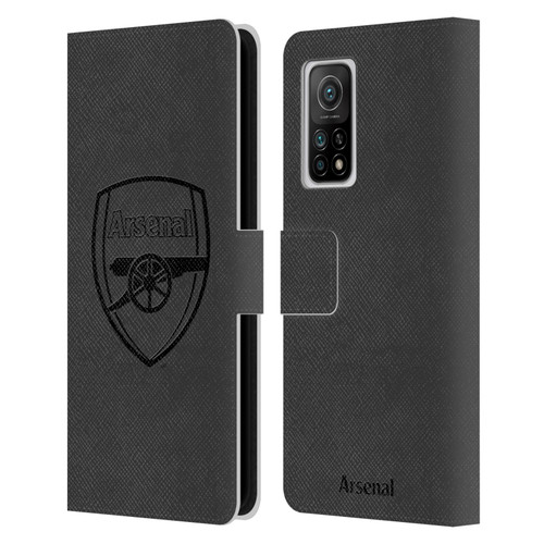 Arsenal FC Crest 2 Black Logo Leather Book Wallet Case Cover For Xiaomi Mi 10T 5G