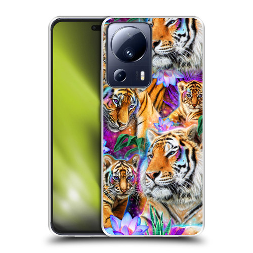 Sheena Pike Big Cats Daydream Tigers With Flowers Soft Gel Case for Xiaomi 13 Lite 5G