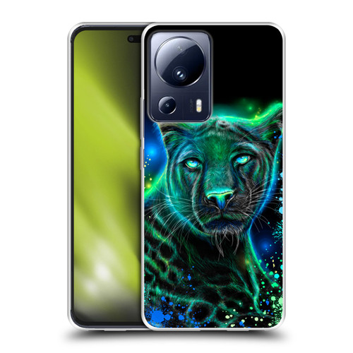 Sheena Pike Big Cats Neon Blue Green Panther Soft Gel Case for Xiaomi 13 Lite 5G
