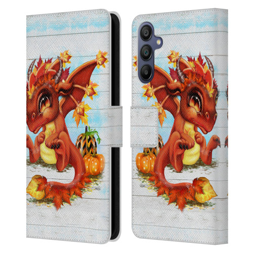 Sheena Pike Dragons Autumn Lil Dragonz Leather Book Wallet Case Cover For Samsung Galaxy A15