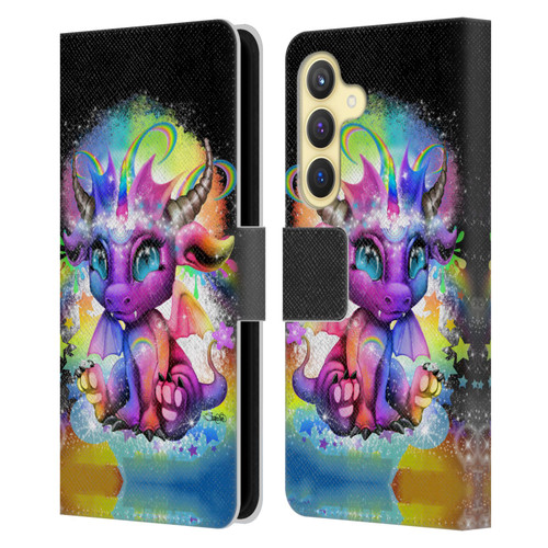 Sheena Pike Dragons Rainbow Lil Dragonz Leather Book Wallet Case Cover For Samsung Galaxy S24 5G