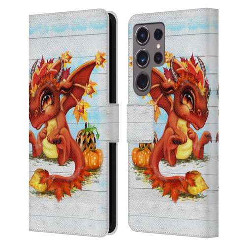 Sheena Pike Dragons Autumn Lil Dragonz Leather Book Wallet Case Cover For Samsung Galaxy S24 Ultra 5G