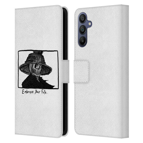 Matt Bailey Skull Embrace Your Fate Leather Book Wallet Case Cover For Samsung Galaxy A15