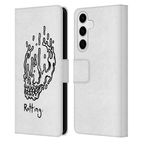Matt Bailey Skull Rotting Leather Book Wallet Case Cover For Samsung Galaxy S24+ 5G