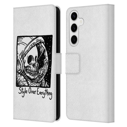 Matt Bailey Skull Style Over Everything Leather Book Wallet Case Cover For Samsung Galaxy S24+ 5G