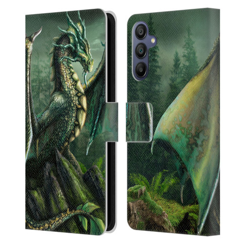 Sarah Richter Fantasy Creatures Green Nature Dragon Leather Book Wallet Case Cover For Samsung Galaxy A15