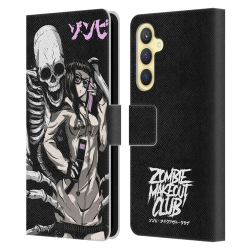 Zombie Makeout Club Art Stop Drop Selfie Leather Book Wallet Case Cover For Samsung Galaxy S23 FE 5G