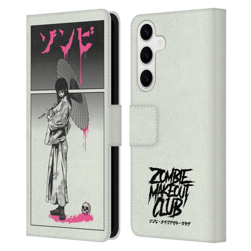 Zombie Makeout Club Art Chance Of Rain Leather Book Wallet Case Cover For Samsung Galaxy S24+ 5G
