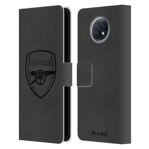 Arsenal FC Crest 2 Black Logo Leather Book Wallet Case Cover For Xiaomi Redmi Note 9T 5G