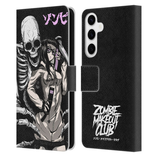 Zombie Makeout Club Art Stop Drop Selfie Leather Book Wallet Case Cover For Samsung Galaxy S24+ 5G