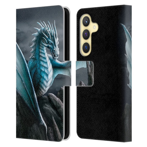 Sarah Richter Fantasy Creatures Blue Water Dragon Leather Book Wallet Case Cover For Samsung Galaxy S24 5G