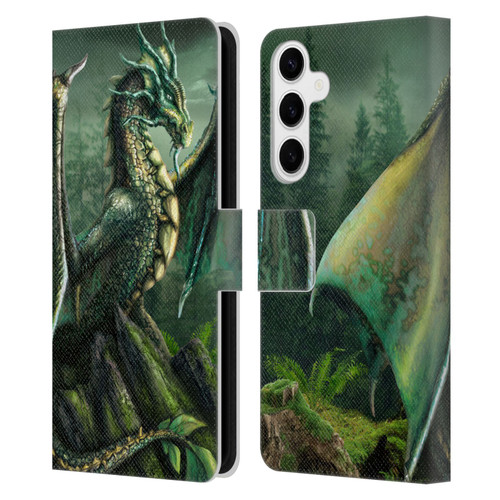 Sarah Richter Fantasy Creatures Green Nature Dragon Leather Book Wallet Case Cover For Samsung Galaxy S24+ 5G