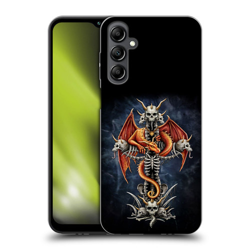 Sarah Richter Fantasy Creatures Red Dragon Guarding Bone Cross Soft Gel Case for Samsung Galaxy M14 5G