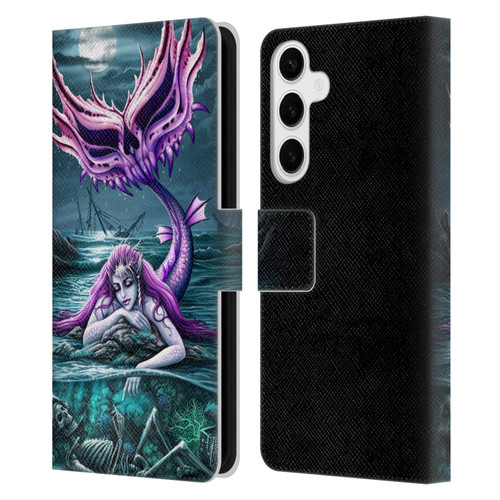 Sarah Richter Gothic Mermaid With Skeleton Pirate Leather Book Wallet Case Cover For Samsung Galaxy S24+ 5G