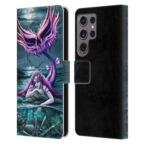 Sarah Richter Gothic Mermaid With Skeleton Pirate Leather Book Wallet Case Cover For Samsung Galaxy S24 Ultra 5G
