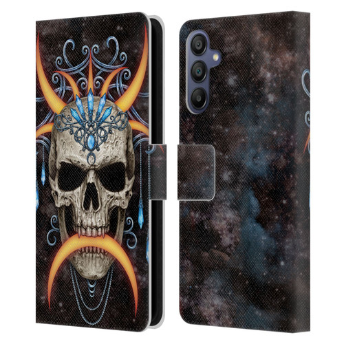 Sarah Richter Skulls Jewelry And Crown Universe Leather Book Wallet Case Cover For Samsung Galaxy A15