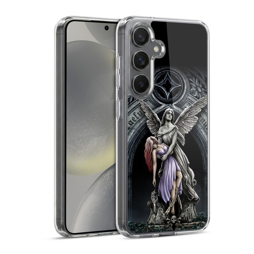 Sarah Richter Gothic Stone Angel With Skull Soft Gel Case for Samsung Galaxy S24 5G & MagSafe