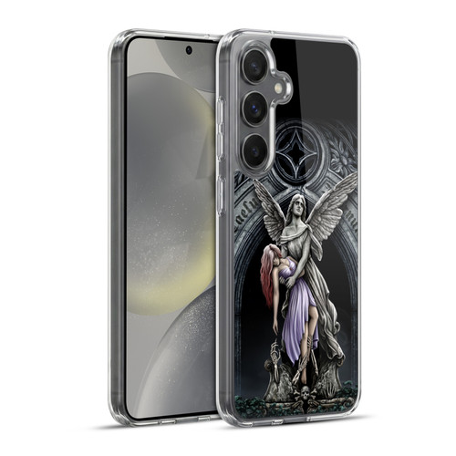 Sarah Richter Gothic Stone Angel With Skull Soft Gel Case for Samsung Galaxy S24+ 5G & MagSafe
