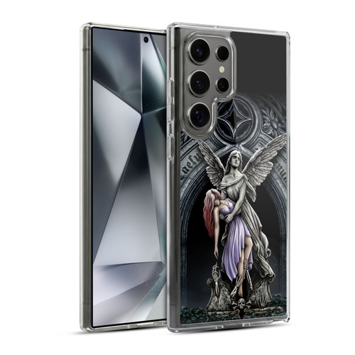Sarah Richter Gothic Stone Angel With Skull Soft Gel Case for Samsung Galaxy S24 Ultra 5G & MagSafe