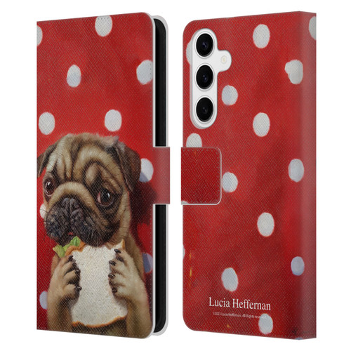 Lucia Heffernan Art Pugalicious Leather Book Wallet Case Cover For Samsung Galaxy S24+ 5G