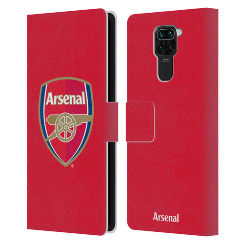 Arsenal FC Crest 2 Full Colour Red Leather Book Wallet Case Cover For Xiaomi Redmi Note 9 / Redmi 10X 4G