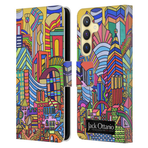 Jack Ottanio Art Boston City Leather Book Wallet Case Cover For Samsung Galaxy S24 5G