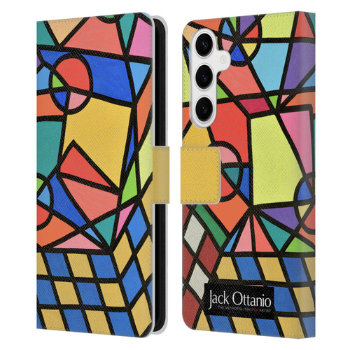 Jack Ottanio Art Caos Geometrico Organizzato Leather Book Wallet Case Cover For Samsung Galaxy S24+ 5G