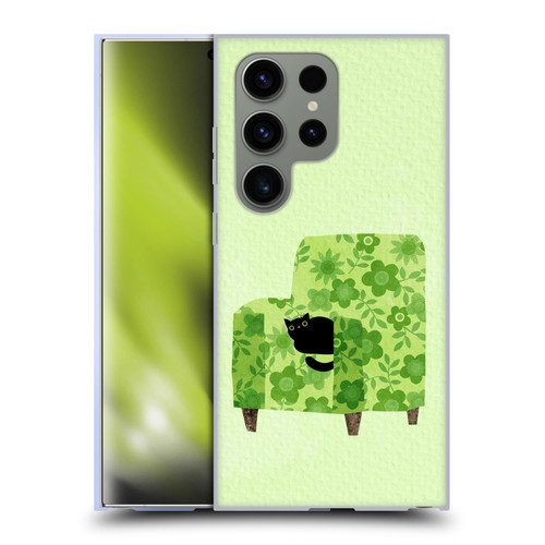Planet Cat Arm Chair Pear Green Chair Cat Soft Gel Case for Samsung Galaxy S24 Ultra 5G