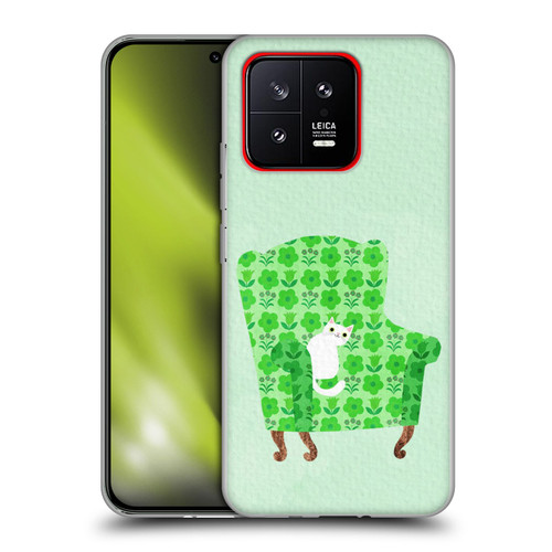 Planet Cat Arm Chair Spring Green Chair Cat Soft Gel Case for Xiaomi 13 5G