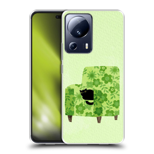 Planet Cat Arm Chair Pear Green Chair Cat Soft Gel Case for Xiaomi 13 Lite 5G