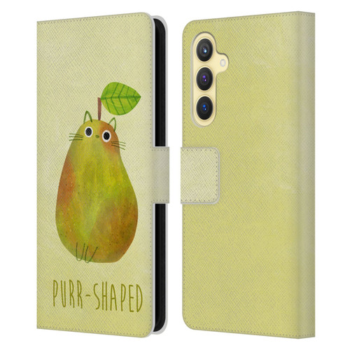 Planet Cat Puns Purr-shaped Leather Book Wallet Case Cover For Samsung Galaxy S23 FE 5G