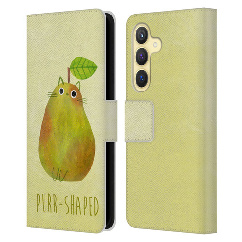 Planet Cat Puns Purr-shaped Leather Book Wallet Case Cover For Samsung Galaxy S24 5G