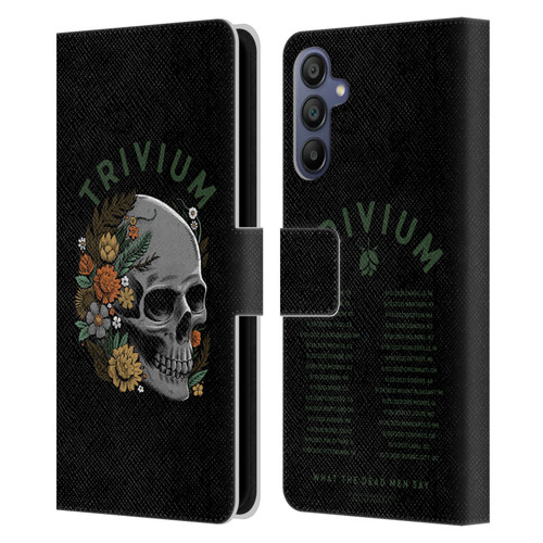 Trivium Graphics Skelly Flower Leather Book Wallet Case Cover For Samsung Galaxy A15