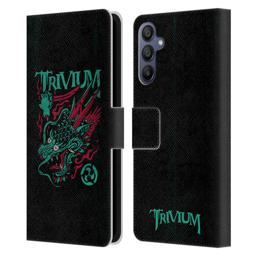 Trivium Graphics Screaming Dragon Leather Book Wallet Case Cover For Samsung Galaxy A15