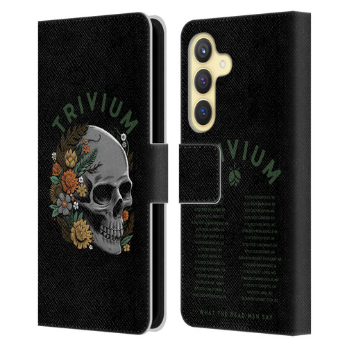 Trivium Graphics Skelly Flower Leather Book Wallet Case Cover For Samsung Galaxy S24 5G